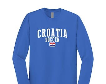 Croatia Flag National Team Soccer Fan Long Sleeve T-Shirt Unisex for Mens