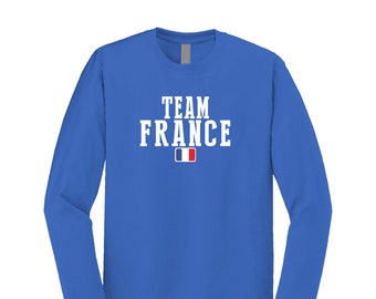 France 2022 National Football Team Soccer France Fan Long Sleeve T-Shirt Unisex for Mens