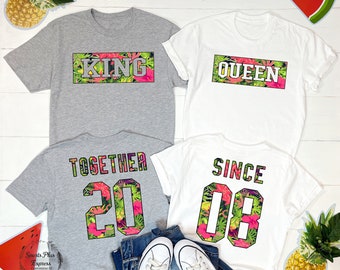 King and Queen shirts set Matching Couple Shirts, Valentines Day Shirt Gifts, His and Hers , together since couple shirt anniversary gift