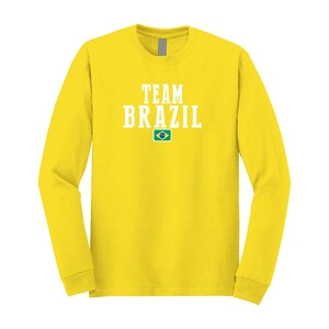 Brazil 2022 National Football Team Soccer Brazil Fan Long Sleeve T-Shirt Unisex for Mens