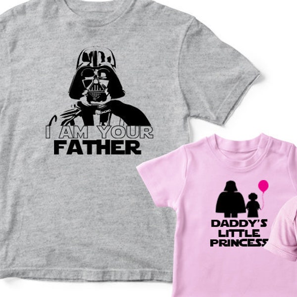 star wars matching Father Daughter Son trooper matching set, daddy and me Father's day gift T shirt I am your Father-daddy little princess