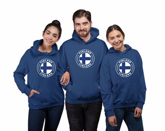 SUOMI Finland Finnish flag//pride team hockey blue jersey//hooded sweatshirt S-5XL