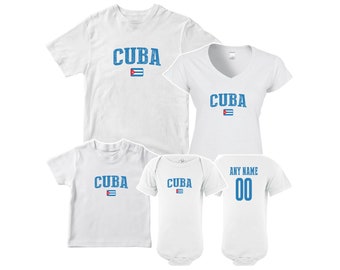 Cuba National Team T shirt Flag Baseball Soccer Pride Adult Youth Infant Child