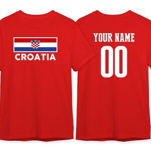 Croatia Flag vintage letters T Shirt Team Country Soccer World Cup 2022 Custom Name Number