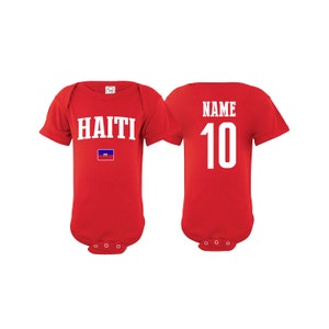 Haiti Bodysuit Add your Name and Number Infant Clothing  Newest Fan Bodysuit Soccer Baby Outfit  Girls Boys T shirt - Tee National Team
