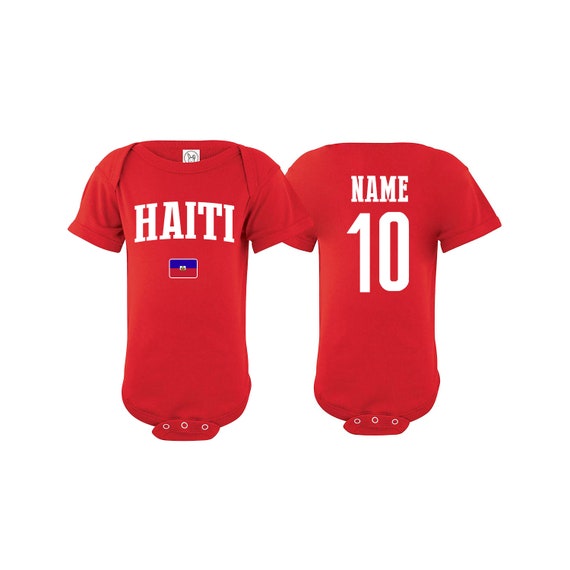 Haiti Bodysuit Add your Name and Number Infant Clothing  Newest Fan Bodysuit Soccer Baby Outfit  Girls Boys T shirt - Tee National Team