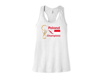 Poland National Team Womens Female Sports Tank Top Futbol Soccer Flag Gold Colors Design For Adults Printed in USA