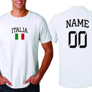 Camiseta deportiva de Italia, camiseta para hombre de Italia Fan Country Pride, nombre y número personalizados, todas las tallas, tallas para adultos y niños