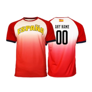 Spain Soccer Football  Tee T-Shirt  all sizes  Adults  Sizes World cup Flag Jersey Pride Personalized Your Name