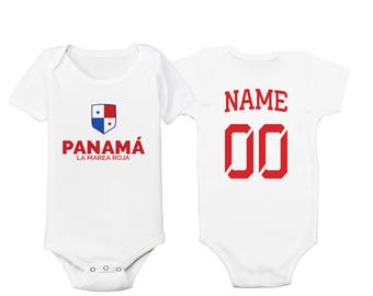 Panama Bodysuit Add your Name and Number Infant Clothing  Newest Fan Bodysuit Soccer Baby Outfit  Girls Boys T shirt - Tee National Team