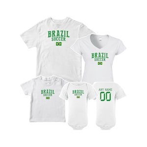 Brazil T shirt matching t-shirt set Soccer football Futbol  national Team Men Woman Kids Family  Infant  Pride Flag
