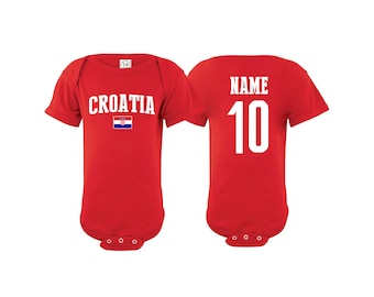 Croatia Bodysuit Add your Name and Number Infant Clothing  Newest Fan Bodysuit Soccer Baby Outfit Mameluco Infant Girls Boys T shirt - Tee
