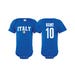 Italy Bodysuit Italia Add your Name and Number Infant Clothing  Newest Fan  Soccer Baby Outfit  Girls Boys T shirt - Tee National Team 