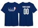 France Team T Shirt with Flag in heart and country letters for 2022 Soccer World Cup Personalized Custom Name Number and National Team 