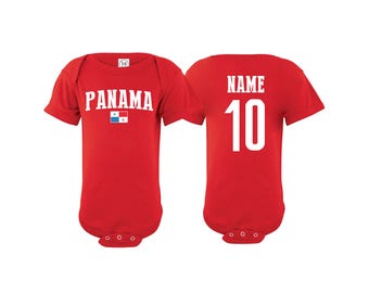 Panama Bodysuit Add your Name and Number Infant Clothing  Newest Fan Bodysuit Soccer Baby Outfit  Girls Boys T shirt - Tee National Team