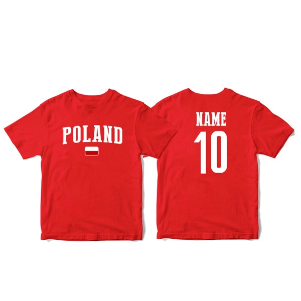 Poland Sports T-shirt Fan tee  Country Pride Men's and Kids Youth  Customized Name and Number