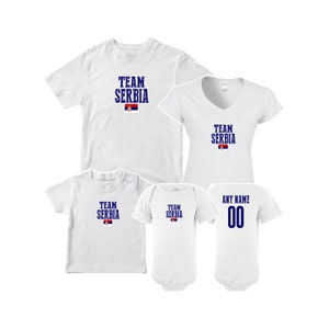Team Serbia T shirt matching t-shirt set Soccer football Futbol  national Team Men Woman Kids Family  Infant Pride Flag