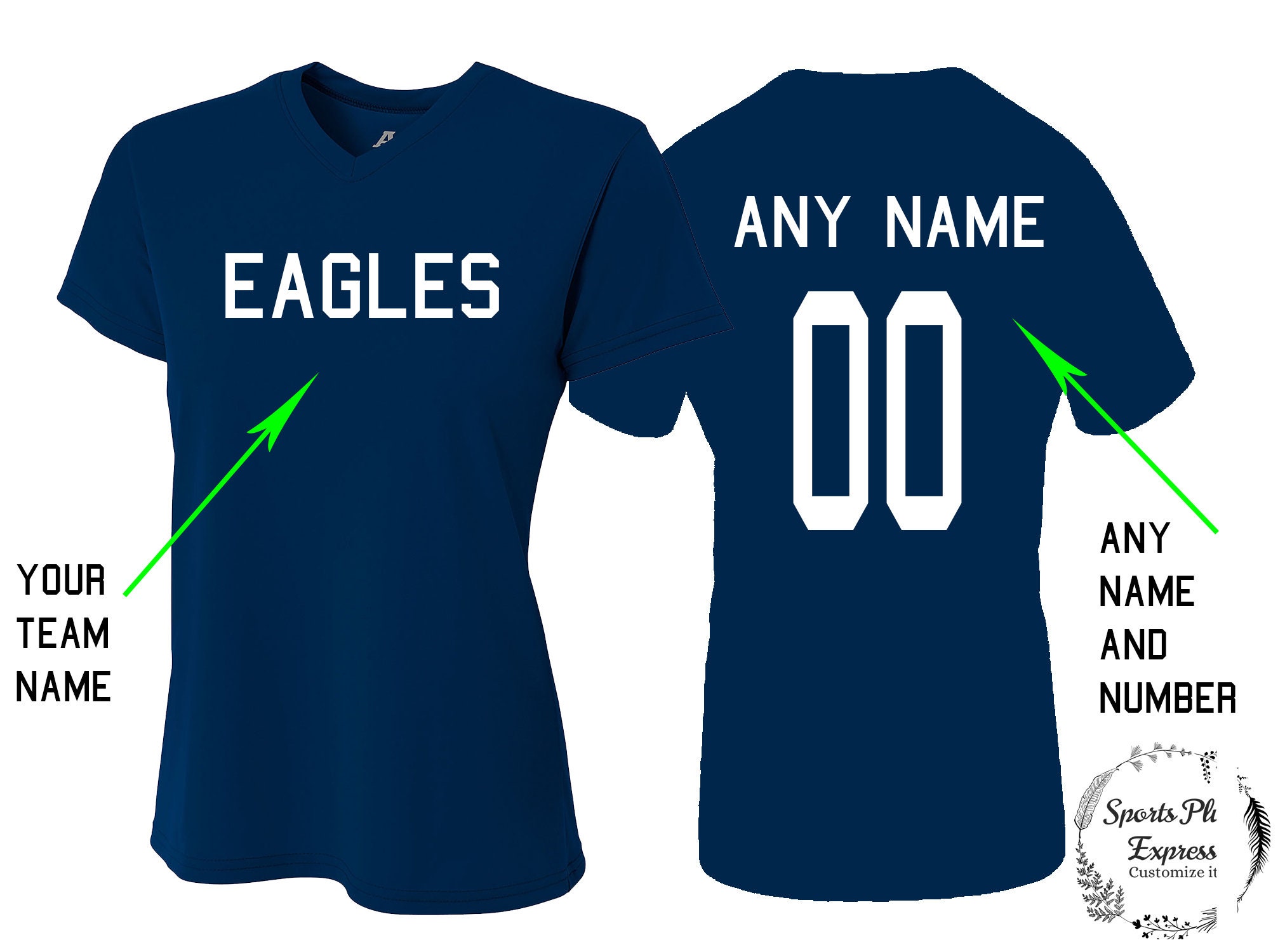 Philadelphia Eagles Nike Game Team Colour Jersey - Custom - Womens