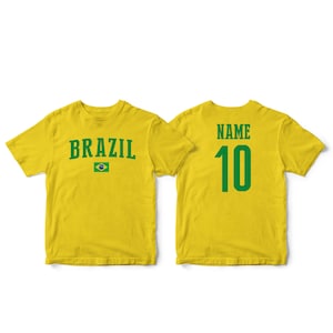 Brazil Brasil Sports T-shirt Fan tee  Country Pride Men&#39;s and Kids Youth  Customized Name and Number