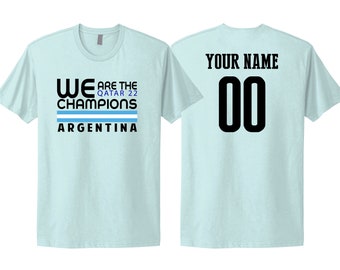 Argentina  National Team Soccer Champion of World Fan T-Shirt Add Custom Name and Number