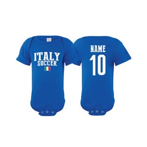 Italy Bodysuit Italia Add your Name and Number Infant Clothing  Newest Fan  Soccer Baby Outfit  Girls Boys T shirt - Tee National Team