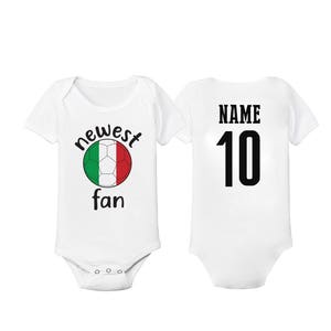 Italy Bodysuit Italia Add your Name and Number Infant Clothing  Newest Fan  Soccer Baby Outfit  Girls Boys T shirt - Tee National Team