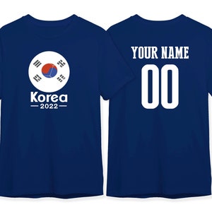Korea Country T Shirt Flag logo Soccer Team for World Cup Add Custom Name Number national team