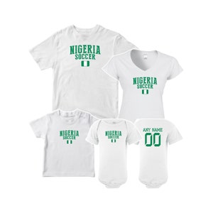 Nigeria T shirt matching t-shirt set Soccer football Futbol  national Team Men Woman Kids Family  Infant Pride Flag