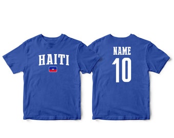 Haiti Sports T-shirt Fan tee  Country Pride Men's and Kids Youth  Customized Name and Number