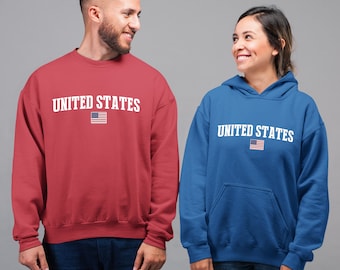 United States Flag Hoodie Sweatshirt - Adult & Youth Sizes - USA National Team Pride, Custom Hoodie Gift