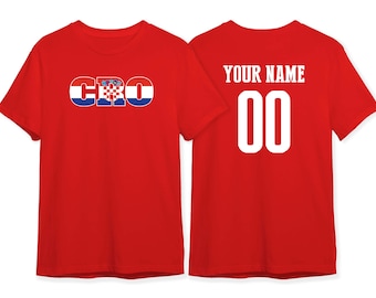 Croatia Country T Shirt Flag Letters Soccer Team World Cup Custom Name Number