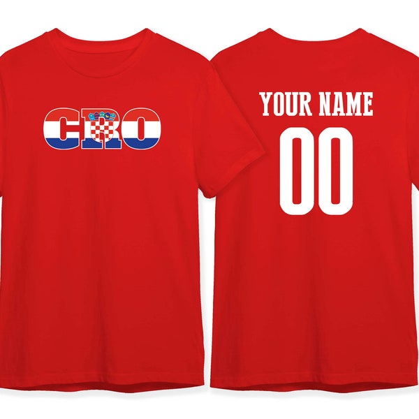 Croatia Country T Shirt Flag Letters Soccer Team World Cup Custom Name Number