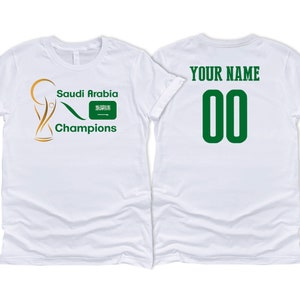 Saudi Arabia National Country Team Sport Soccer T shirt Simple Flag Logo Football Female Womens 2023 Custom Name and Number Printed in USA