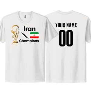Iran National Team T shirt Flag Logo design soccer Football Female 2023 Custom Customized Sports Name Number Printed in USA