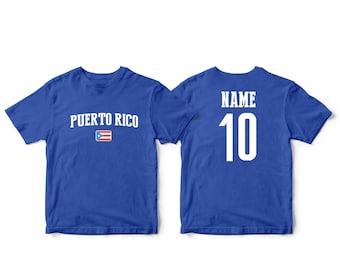 Puerto Rico Sports T-shirt Fan tee  Country Pride Men's and Kids Youth  Customized Name and Number