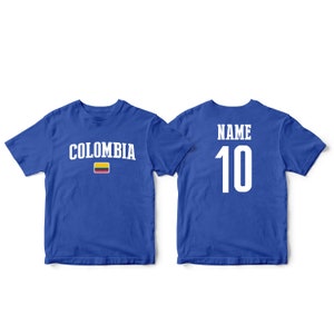 Colombia Sports T-shirt Fan tee  Country Pride Men&#39;s and Kids Youth  Customized Name and Number