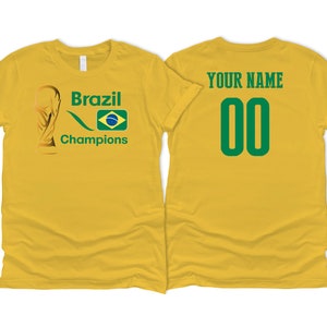 Brazil National Team Spirit T shirt Unisex for Womens Soccer Football Flag Logo Design Customizable Sports Name Number