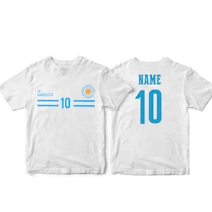 Argentina Sports T-shirt Fan tee  Country Pride Adult and Kids Sizes Customized Name and Number National Team