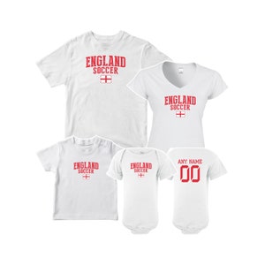 England T shirt matching t-shirt set Soccer football Futbol  national Team Men Woman Kids Family  Infant Pride Flag