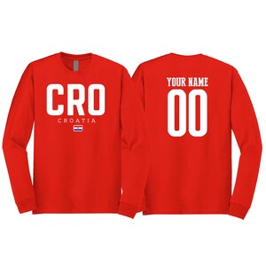 Croatia Team Soccer 2022 Country Flag Logo Long Sleeve T-Shirt Unisex for Mens