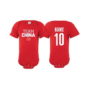 Team China T shirt matching t-shirt set Soccer football Futbol  national Team Men Woman Kids Family  Infant Pride Flag