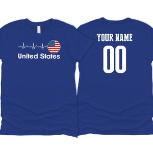 United States National Team T shirt Unisex for Womens Soccer Flag Logo Football  Custom Customized Sports Name Number