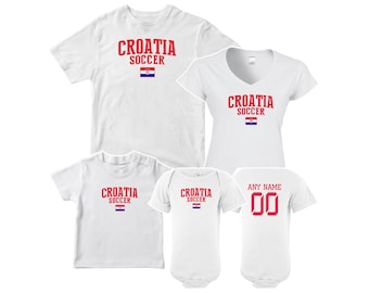 Croatia T shirt matching t-shirt set Soccer football Futbol  national Team Men Woman Kids Family  Infant Pride Flag