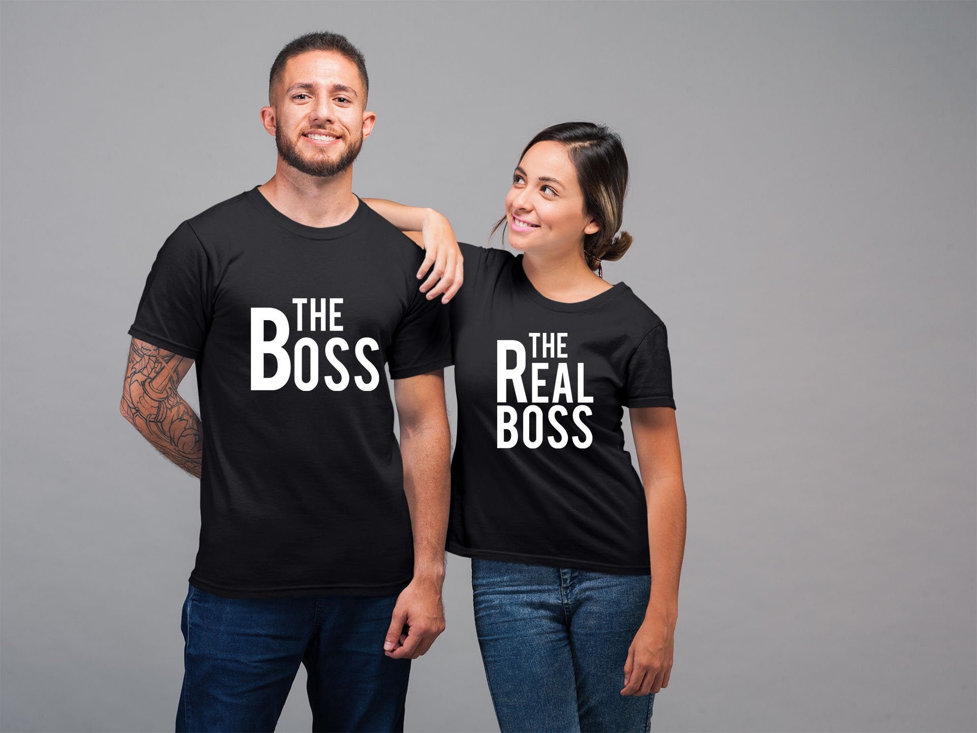 Matching Couple T Shirts the Boss and 