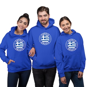 Greece Team Hoodie Sweatshirt - Adult & Youth Sizes - Greece National Team Pride, Custom Hoodie Gift