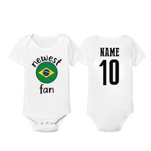 Brasil Bodysuit Brasil Add your Name and Number Infant Clothing  Newest Fan Bodysuit Soccer Baby Outfit  Infant Girls Boys T shirt - Tee