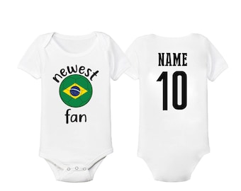 Brasil Brazil Baby Bodysuit 100% Cotton All Season Soccer Jersey  T-shirt Gift 