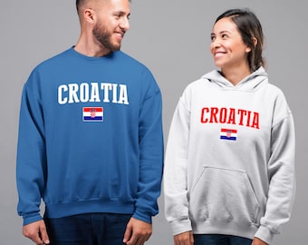 Croatia Shield Hoodie Sweatshirt - Adult & Youth Sizes - Croatia National Team Pride, Custom Hoodie Gift