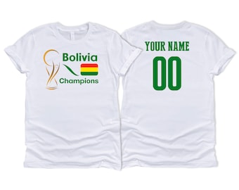 Bolivia National Country Team Sport Soccer T shirt Simple Flag Logo Football Female Womens 2023 Custom Name and Number Printed in USA