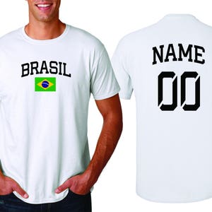 Brazil  brasil Sports T-shirt Fan tee Country Pride Men&#39;s  Customized Name and Number
